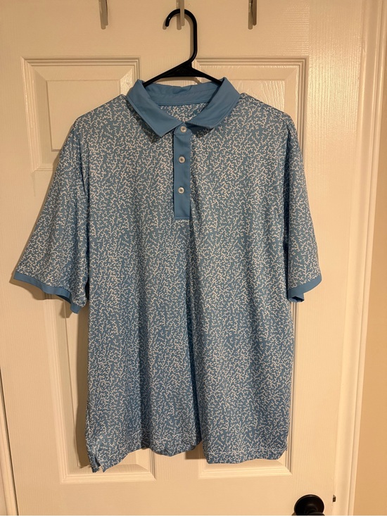 Maelreg Other - Men's Light Blue Printed Polo with Contrast Trim